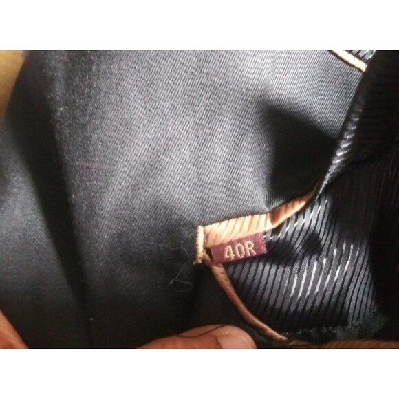 Cianni Cellini Mens 40R Blazer Sport Coat Jacket Super Gab 110's 100% Wool Black - Picture 11 of 15